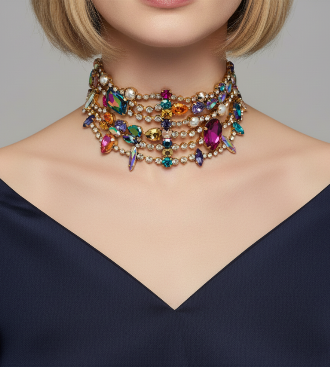 Emerastone – Multicolor Emerald Fancy Choker