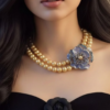 The Iris – A Double-Strand Pearl Floral Collar