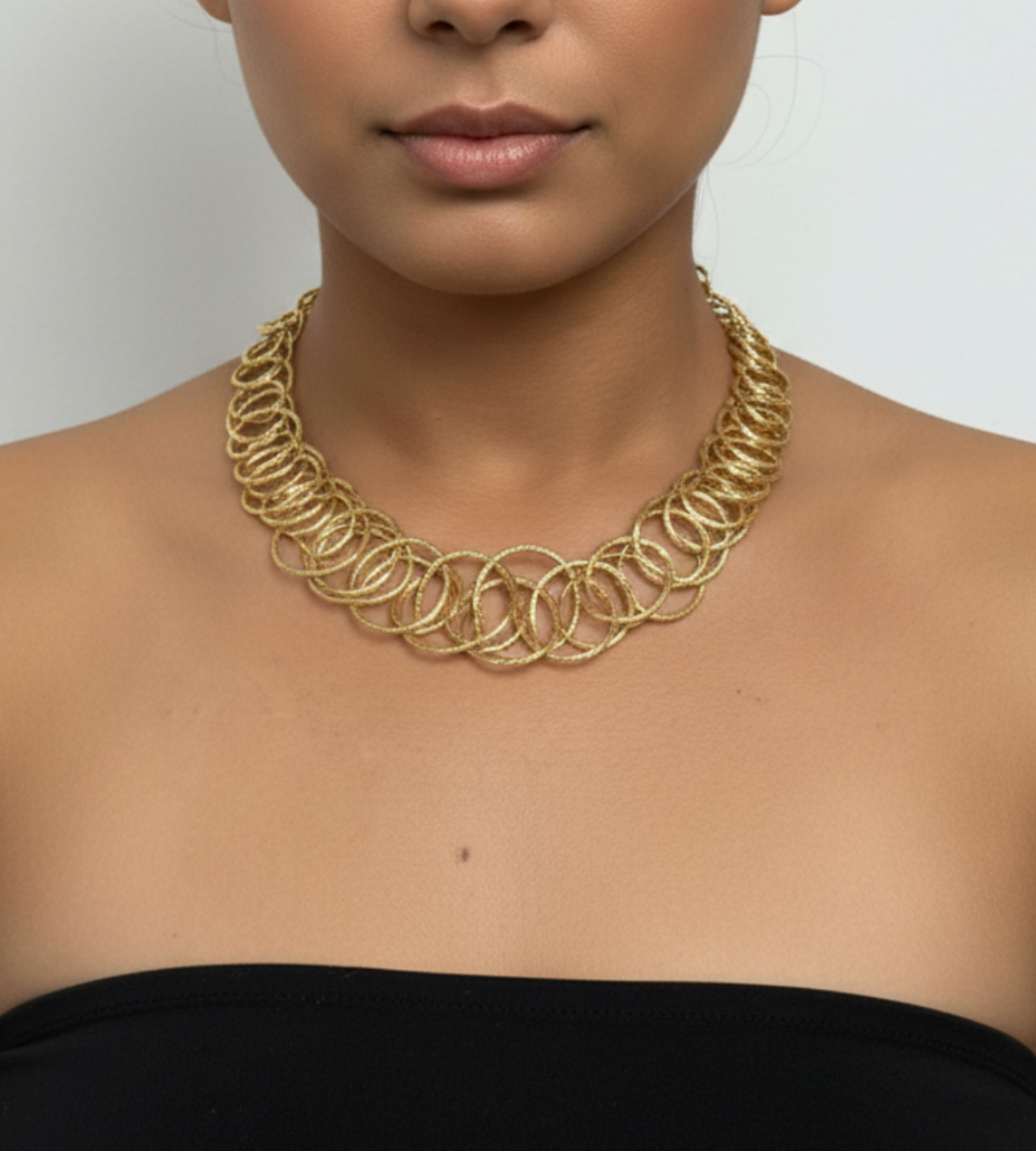 Orbelle – Radiant Gold Statement Necklace - Image 3