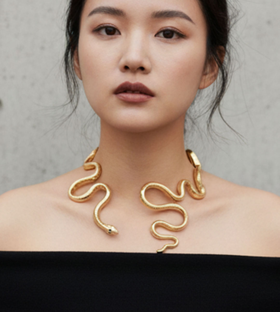 Alternative view of Medyora- Elegant Gold Collar Necklace