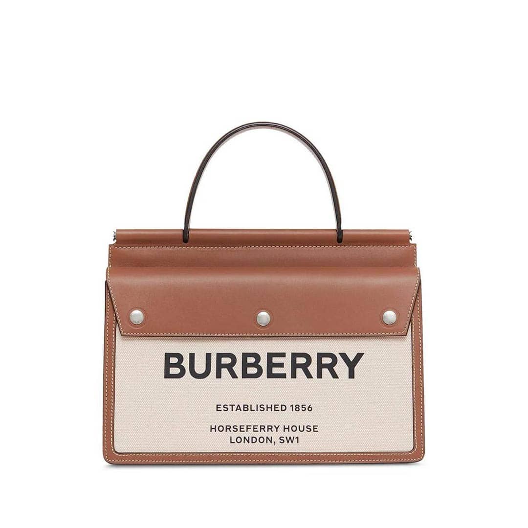 Canvas & Leather Structured Tote Bag